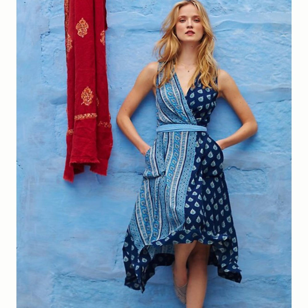 Anthropologie Maeve Eclipsed Wrap Dress